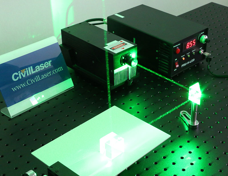 532nm 8W Powerful Lab DPSS Laser GreenStrong Laser Beam